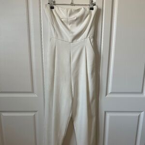 Whit strapless jumpsuit